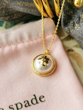 Kate Spade Pearls On Pearls Gold White Necklace NEW